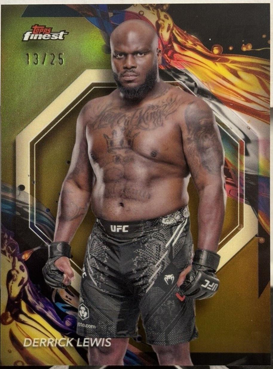 Derrick Lewis 2024 Topps Finest UFC Base Uncommon #110 Gold Refractor