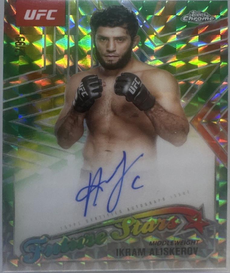 Ikram Aliskerov 2025 Topps Chrome UFC Future Stars Autographs #FSA-IA Geometric Green Refractor