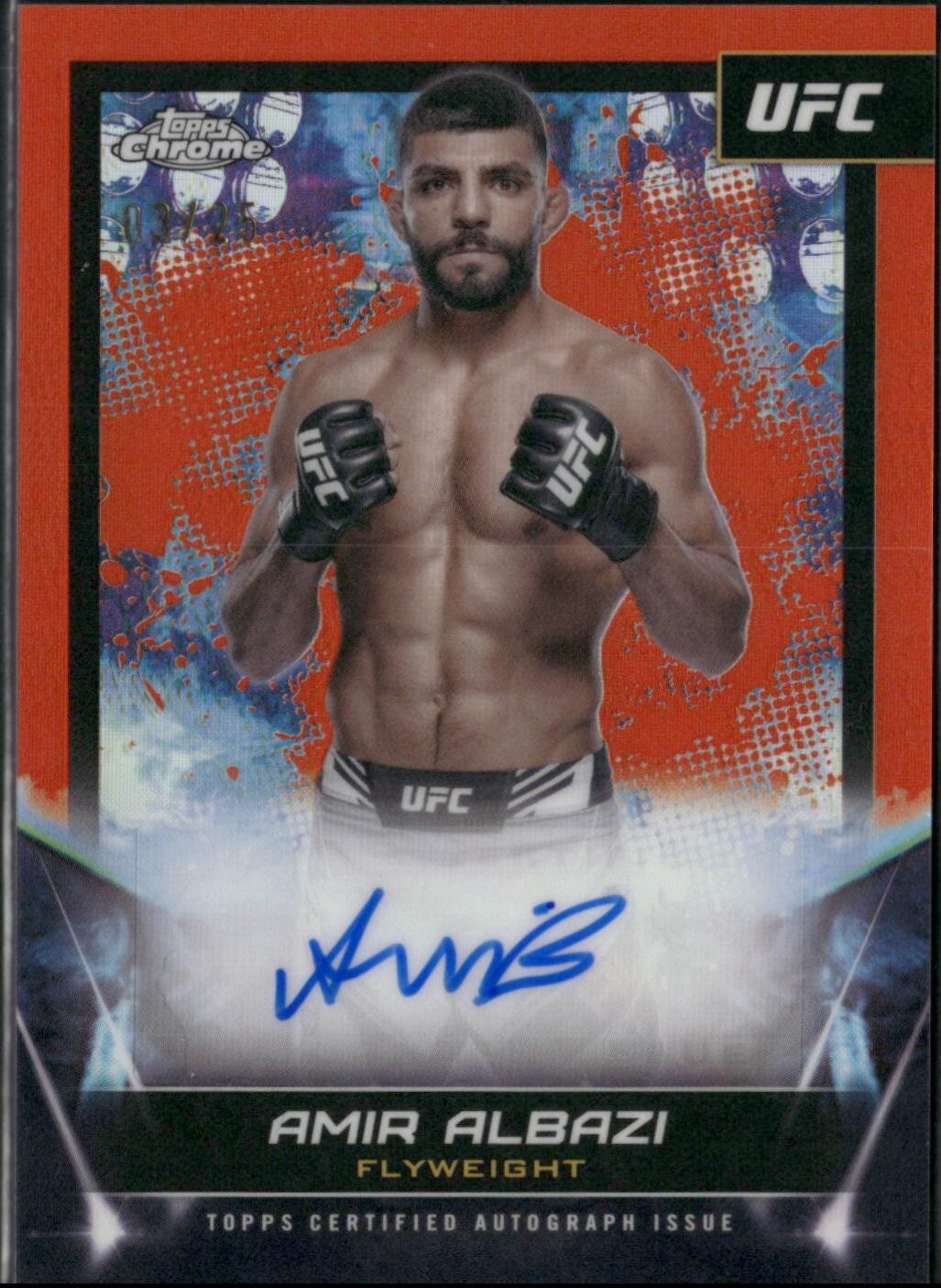 Amir Albazi 2024 Topps Chrome UFC UFC Signatures #FNA-AAL Orange Refractor