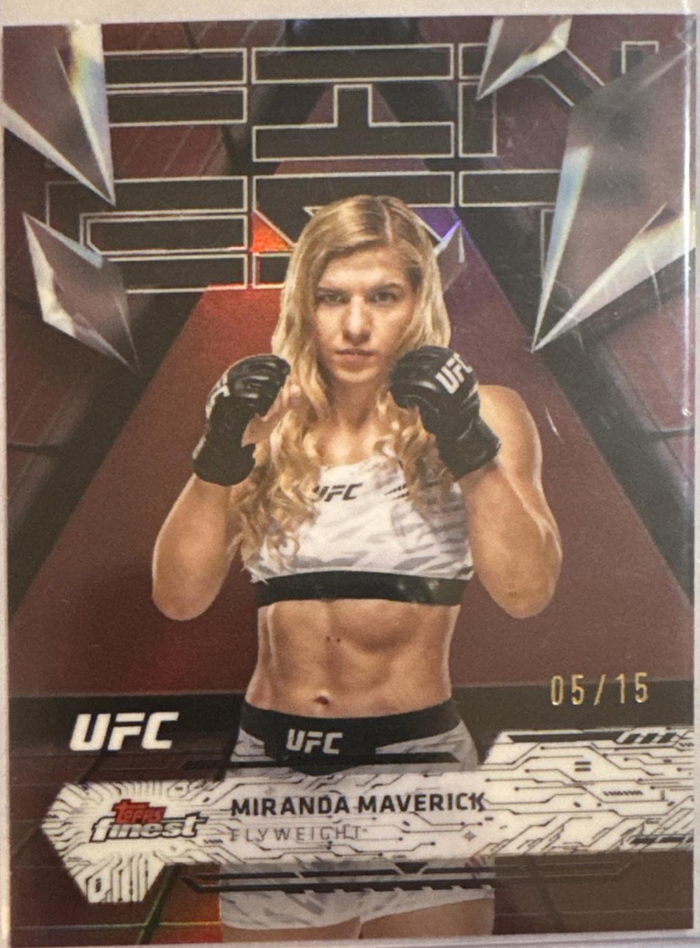 Miranda Maverick 2025 Topps Finest UFC Base Uncommon #157 Red Black Vapor Refractor
