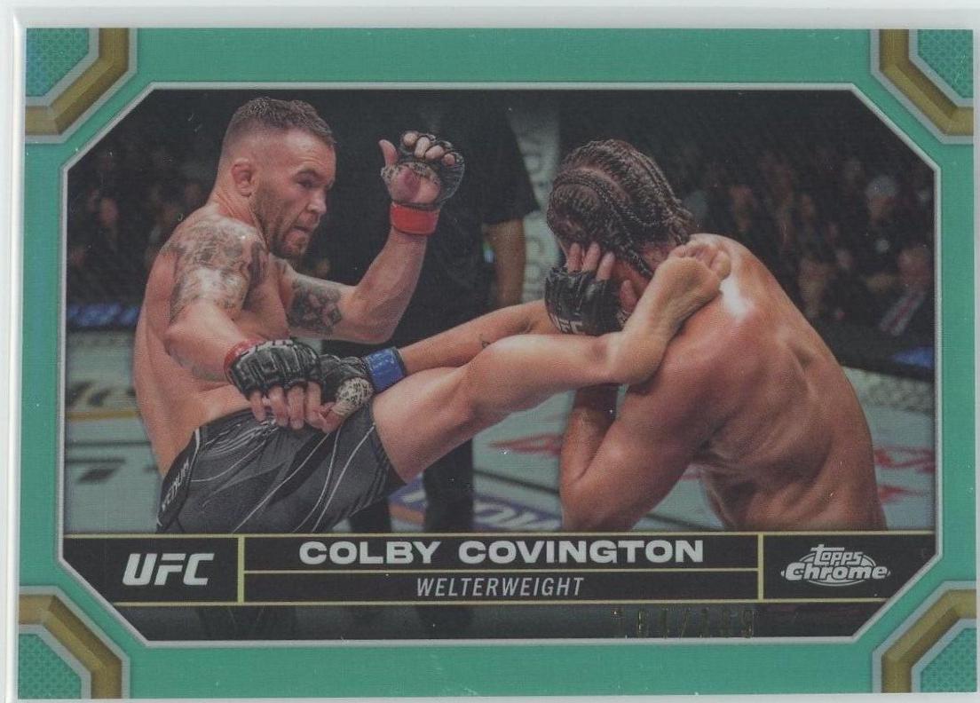 Colby Covington 2024 Topps Chrome UFC Base #48 Aqua Refractor