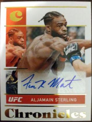 Aljamain Sterling 2022 Panini Chronicles UFC Chronicles Signatures #18 Gold
