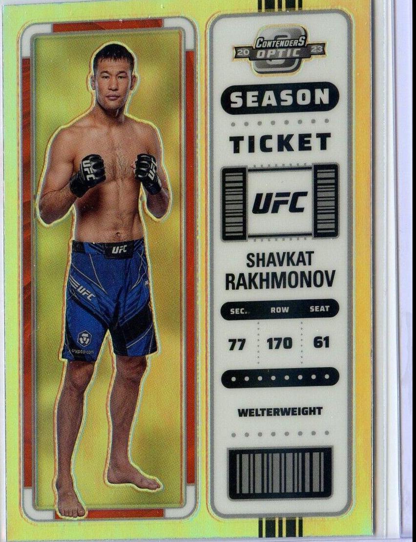 Shavkat Rakhmonov 2023 Panini Chronicles UFC Base Contenders Optic Season Ticket #367 Silver