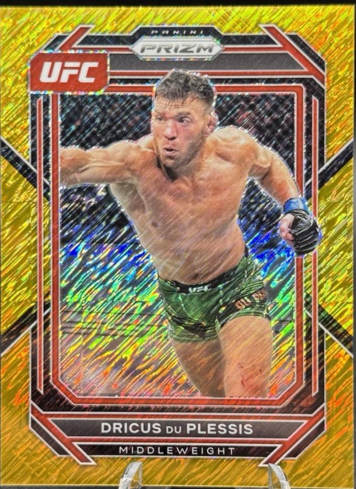 Dricus Du Plessis 2023 Panini Prizm UFC Base #195 Gold Shimmer