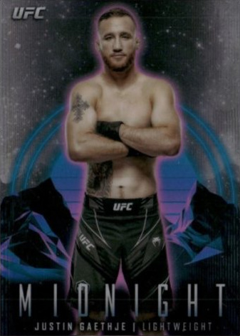 Justin Gaethje 2024 Topps Midnight UFC Base #42 Black Light