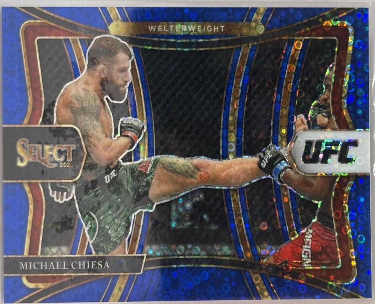 Michael Chiesa 2021 Panini Select UFC Premier Level #185 Blue Disco