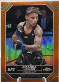 Amanda Lemos 2024 Topps Chrome UFC Base #14 Orange Refractor