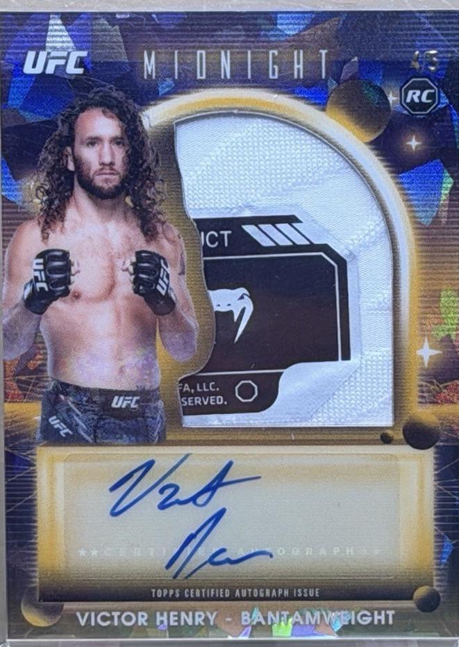 Victor Henry 2025 Topps Midnight UFC Rookie Relic Autographs #RRA-VH Black Light