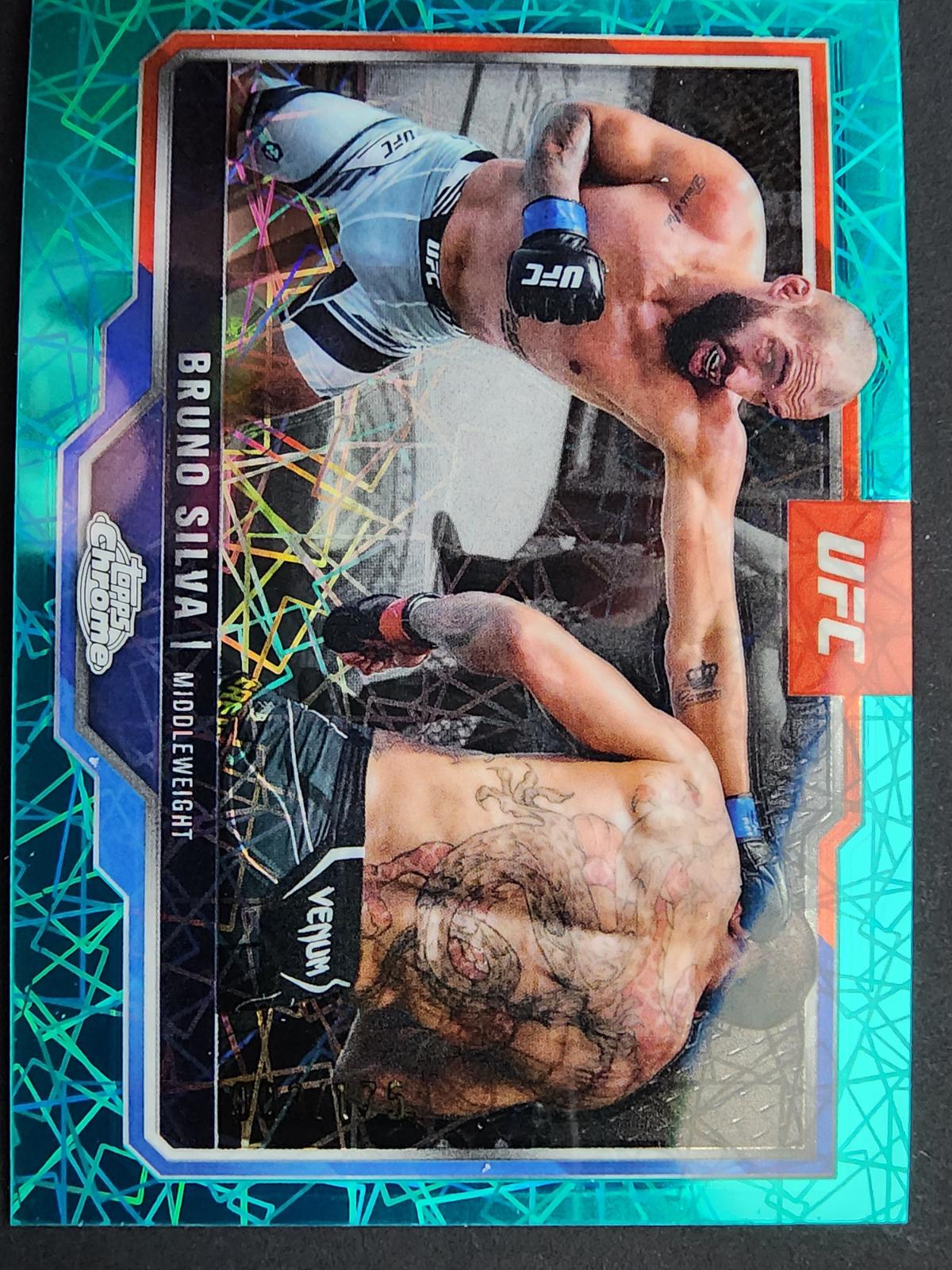 Bruno Silva 2025 Topps Chrome UFC Base #144 Teal Lazer Refractor