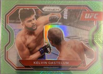 Kelvin Gastelum 2021 Panini Prizm UFC Base #161 Neon Green