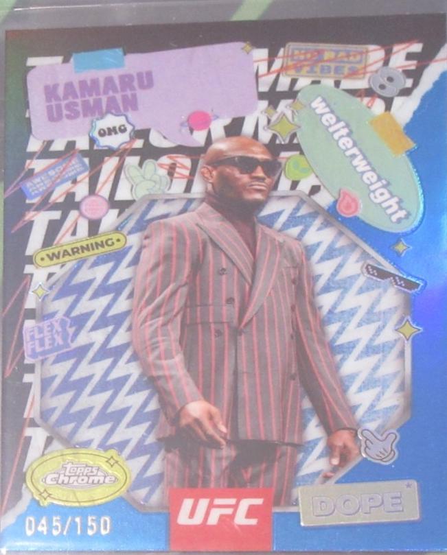 Kamaru Usman 2025 Topps Chrome UFC Tailor Made #TRM-2 Blue Refractor