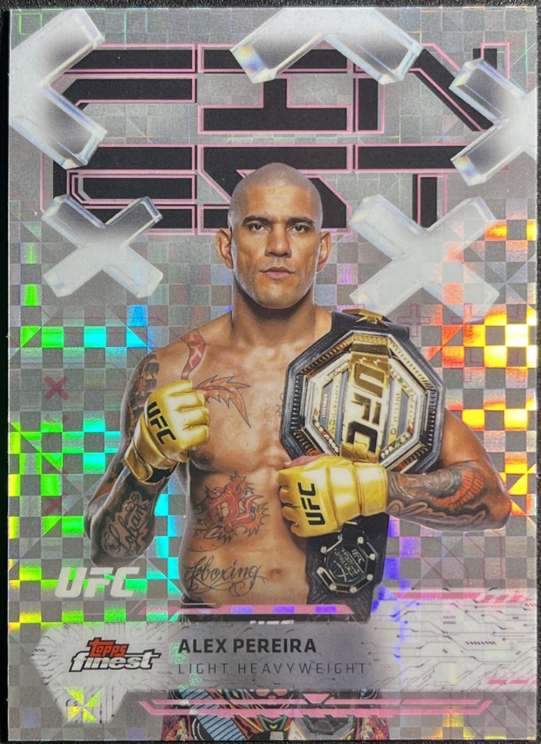 Alex Pereira 2025 Topps Finest UFC Base Common #80 Checkerboard Refractor