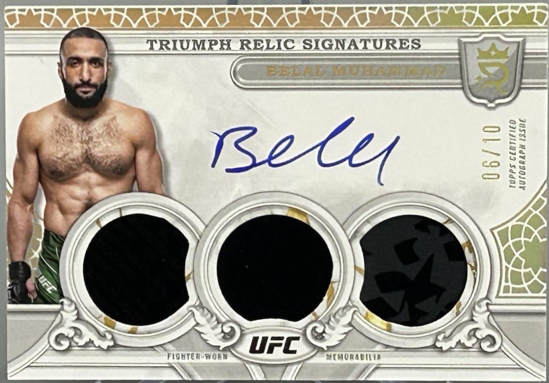 Belal Muhammad 2024 Topps Royalty UFC Triumph Relic Signatures #TRS-BMD Platinum