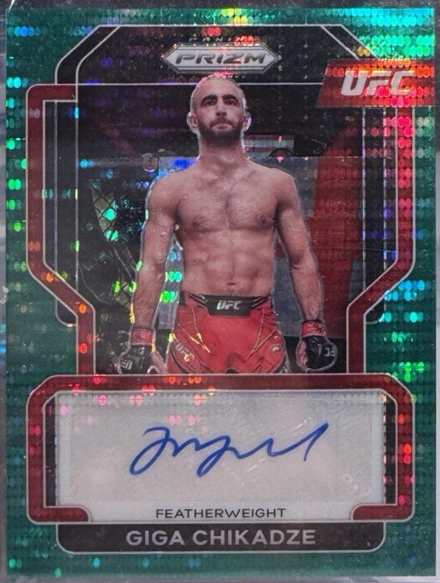 Giga Chikadze 2022 Panini Prizm UFC Signatures #SG-GCH Green Pulsar