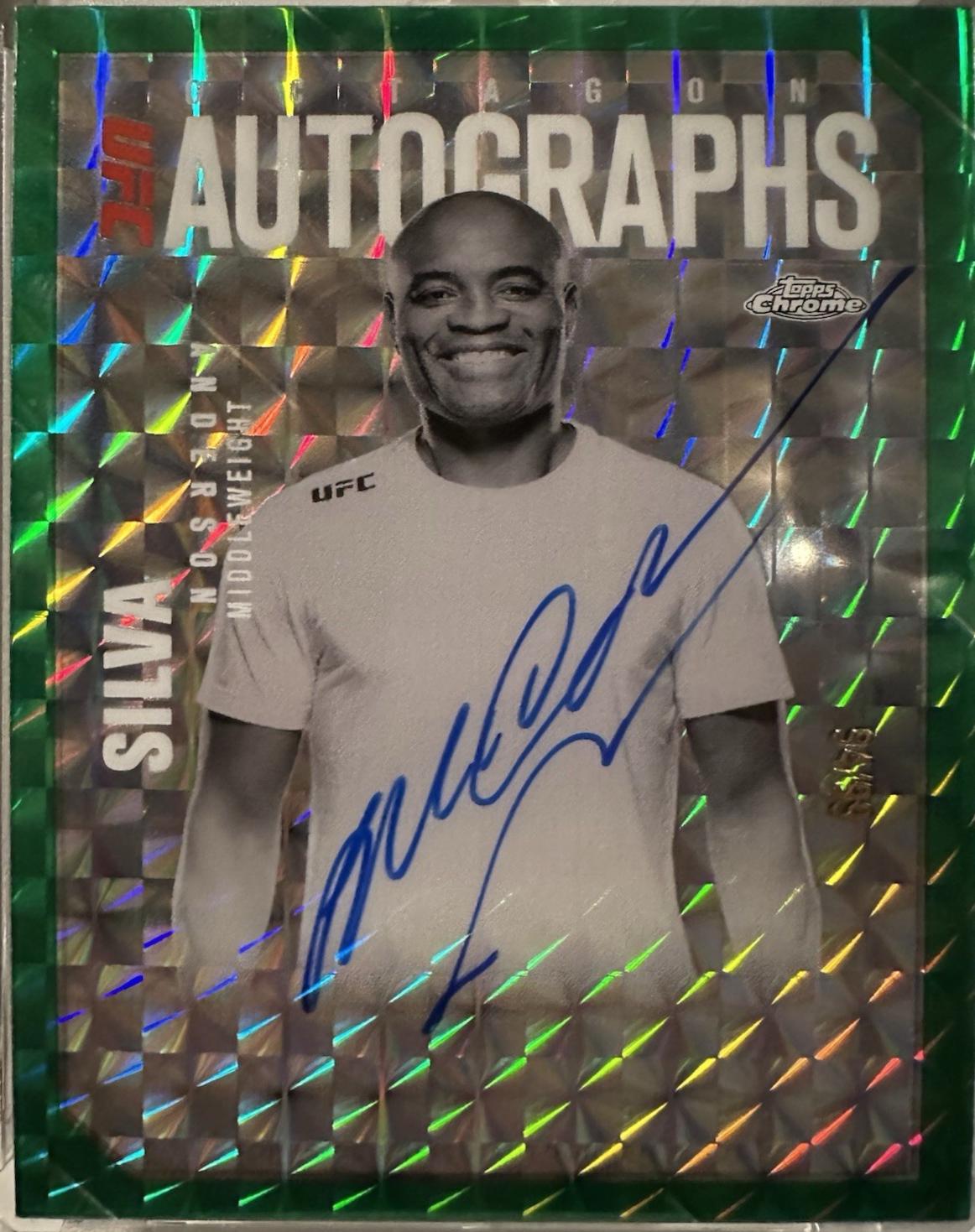 Anderson Silva 2025 Topps Chrome UFC Octagon Legends Autographs #OLA-AS Green Refractor