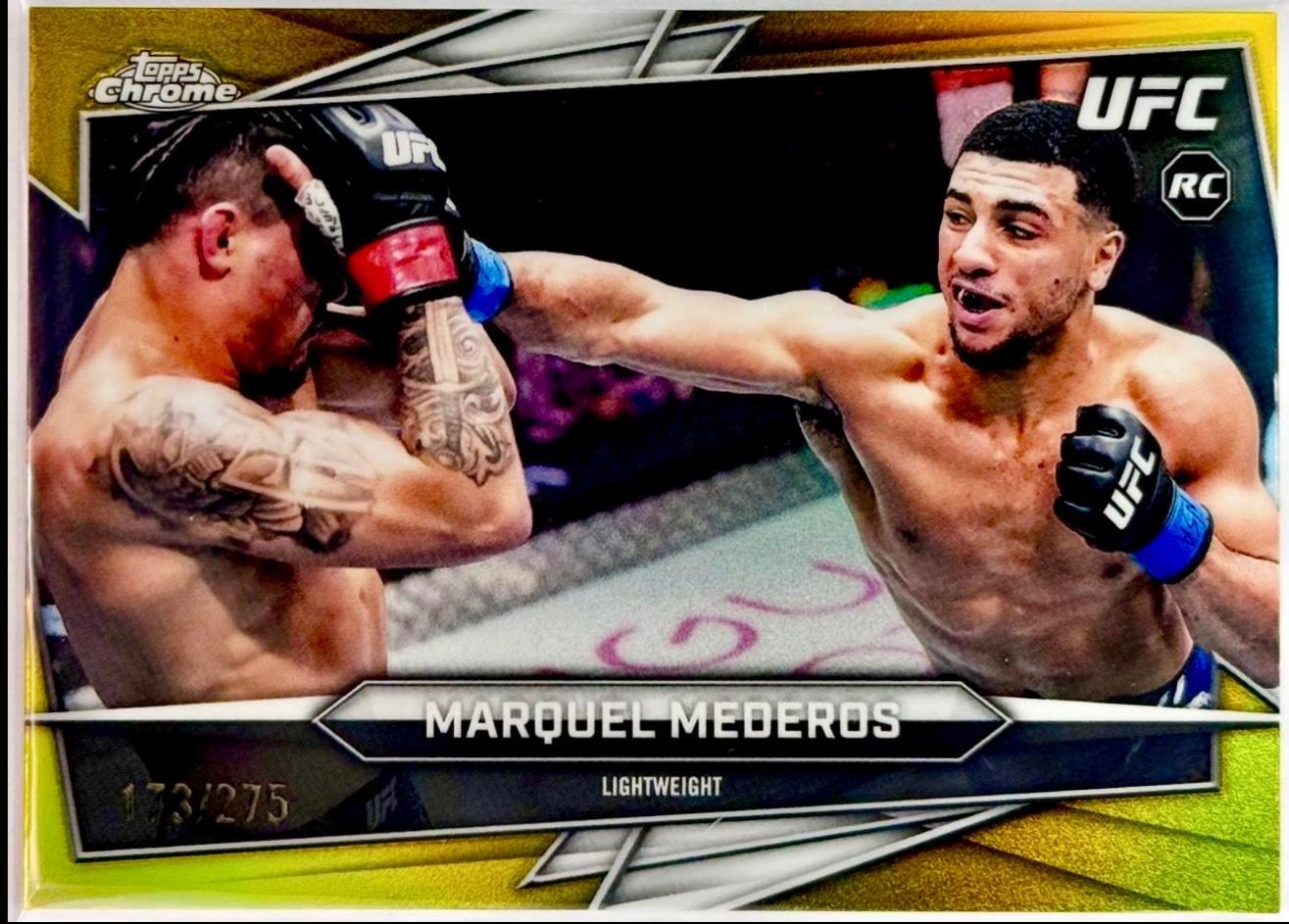 Marquel Mederos 2026 Topps Chrome UFC Base #168 Yellow Refractor