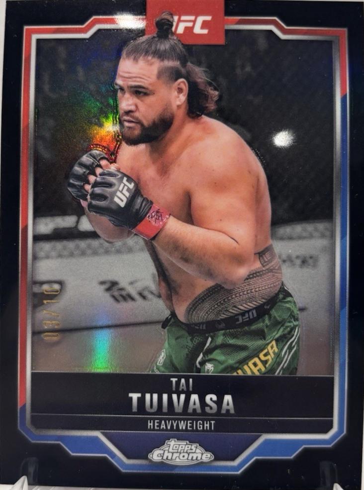 Tai Tuivasa 2025 Topps Chrome UFC Base #53 Black Refractor
