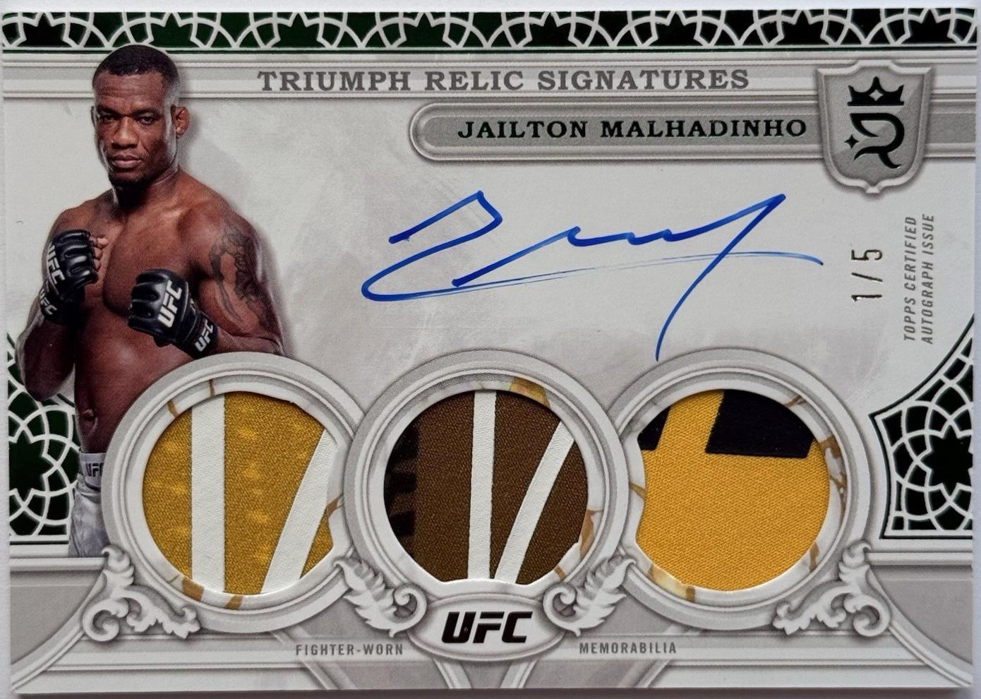 Jailton Almeida 2024 Topps Royalty UFC Triumph Relic Signatures #TRS-JAA Platinum