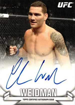 Chris Weidman 2013 Topps UFC Knockout Knockout Autographs #KA-CW Red Ink Nickname