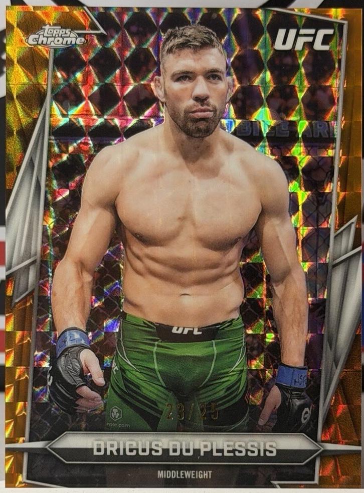 Dricus Du Plessis 2026 Topps Chrome UFC Base #10 Orange Geometric Refractor