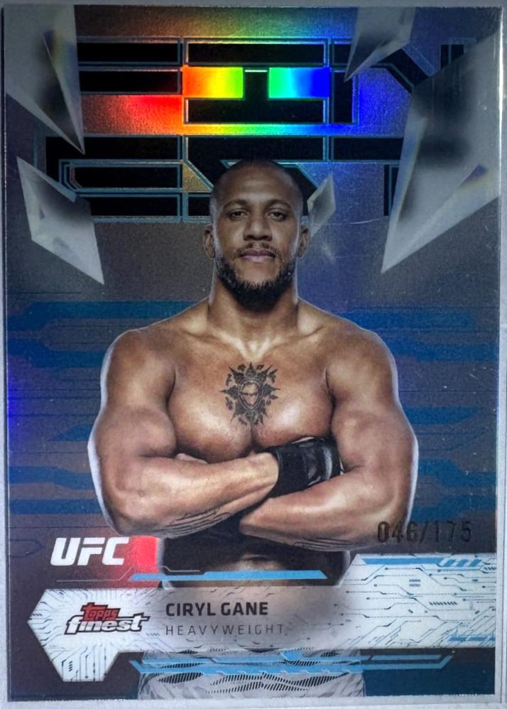 Ciryl Gane 2025 Topps Finest UFC Base Uncommon #172 Blue Refractor