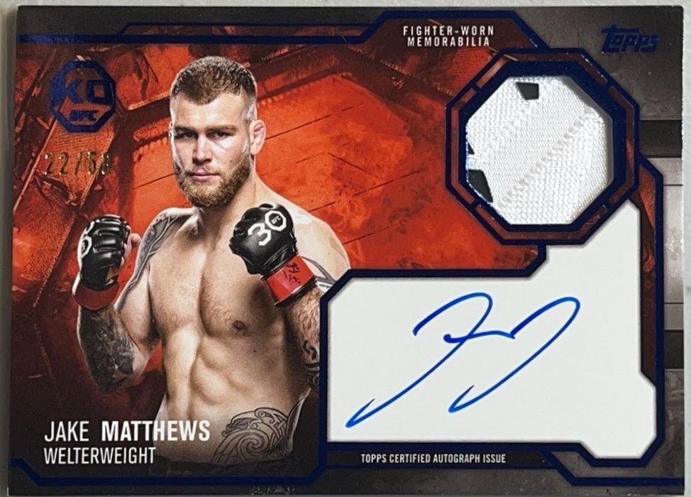Jake Matthews 2025 Topps Knockout UFC Knockout Autograph Relics #KAR-JM Blue