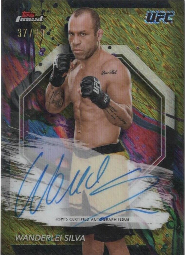 Wanderlei Silva 2024 Topps Finest UFC Finest Autographs #FA-WIS Gold Shimmer Refractor