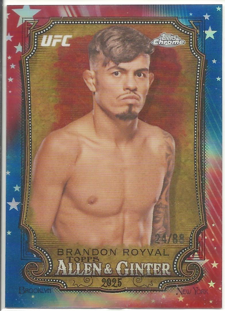 Brandon Royval 2025 Topps Chrome UFC Allen & Ginter #AAG-10 Red White Blue Refractor
