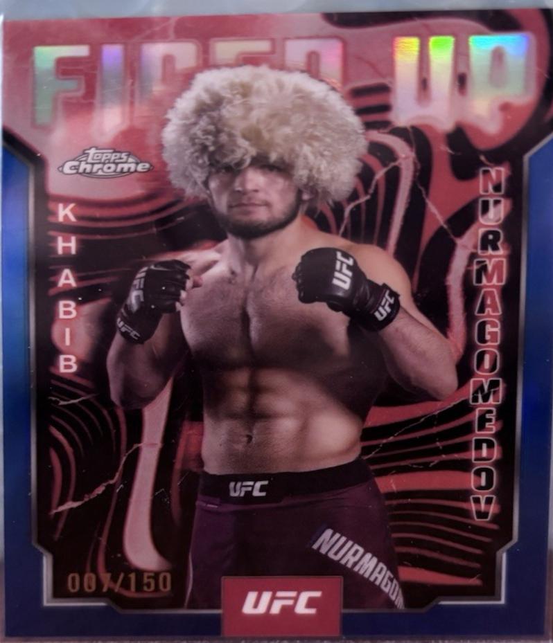 Khabib Nurmagomedov 2025 Topps Chrome UFC Fired Up #FUP-1 Blue Refractor