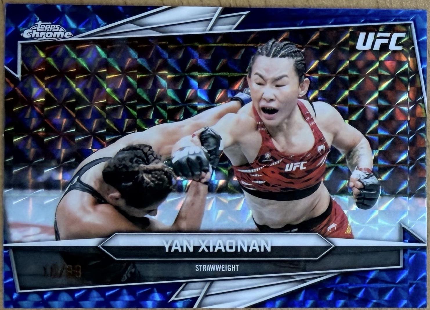Yan Xiaonan 2026 Topps Chrome UFC Base #116 Blue Geometric Refractor