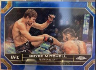 Bryce Mitchell 2024 Topps Chrome UFC Base #36 Blue Wave Refractor