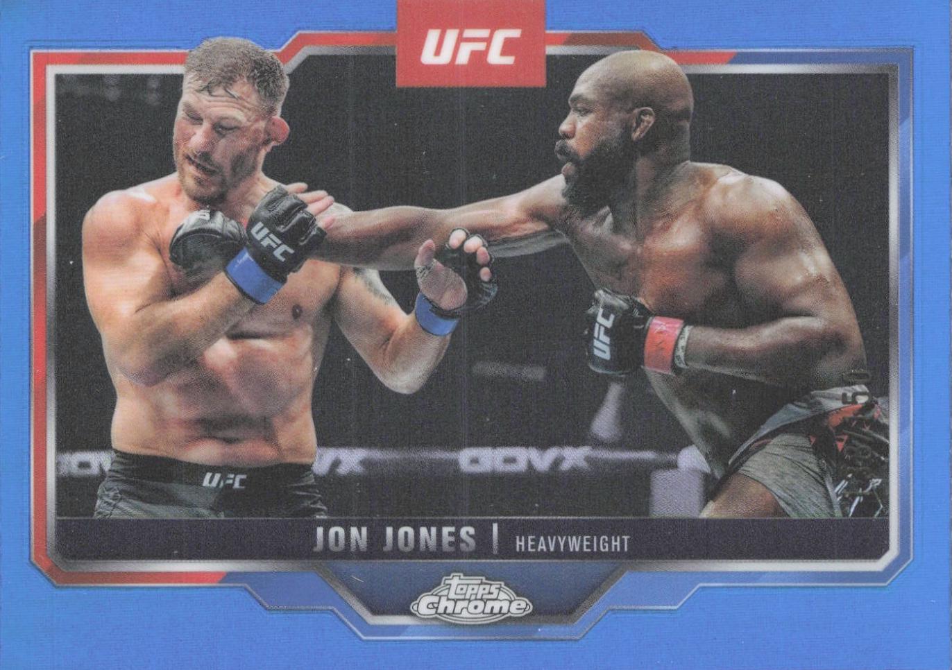 Jon Jones 2025 Topps Chrome UFC Base #83 Blue Refractor