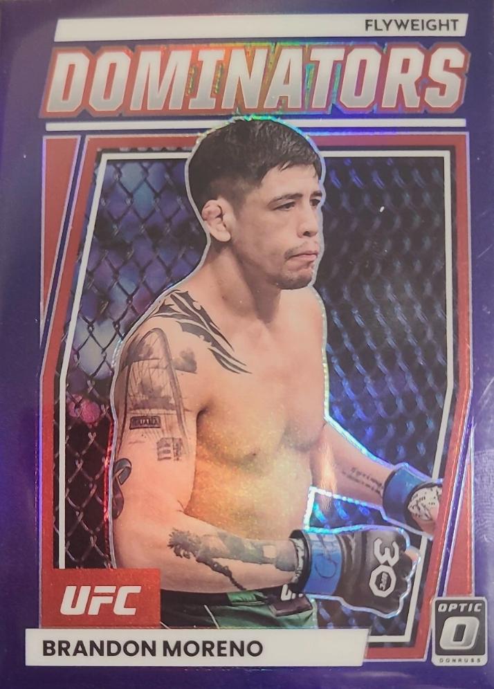 Brandon Moreno 2023 Panini Donruss Optic UFC Dominators #22 Purple