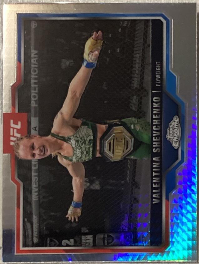 Valentina Shevchenko 2025 Topps Chrome UFC Base #166 Prism Refractor