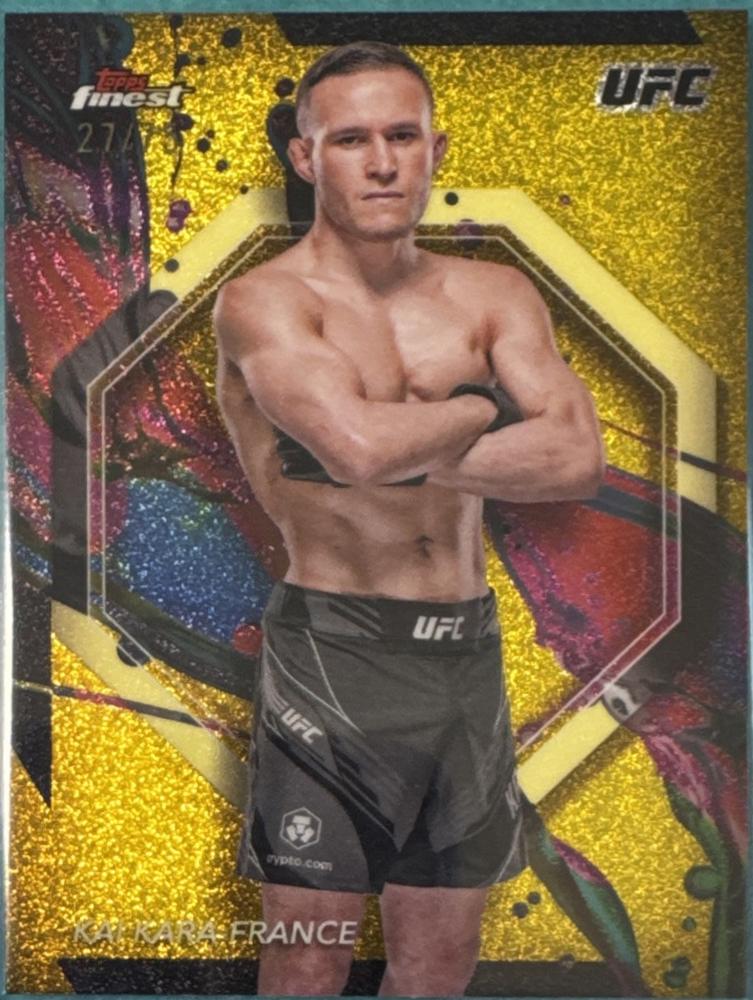 Kai Kara-France 2024 Topps Finest UFC Base Common #50 Yellow Glitter Refractor