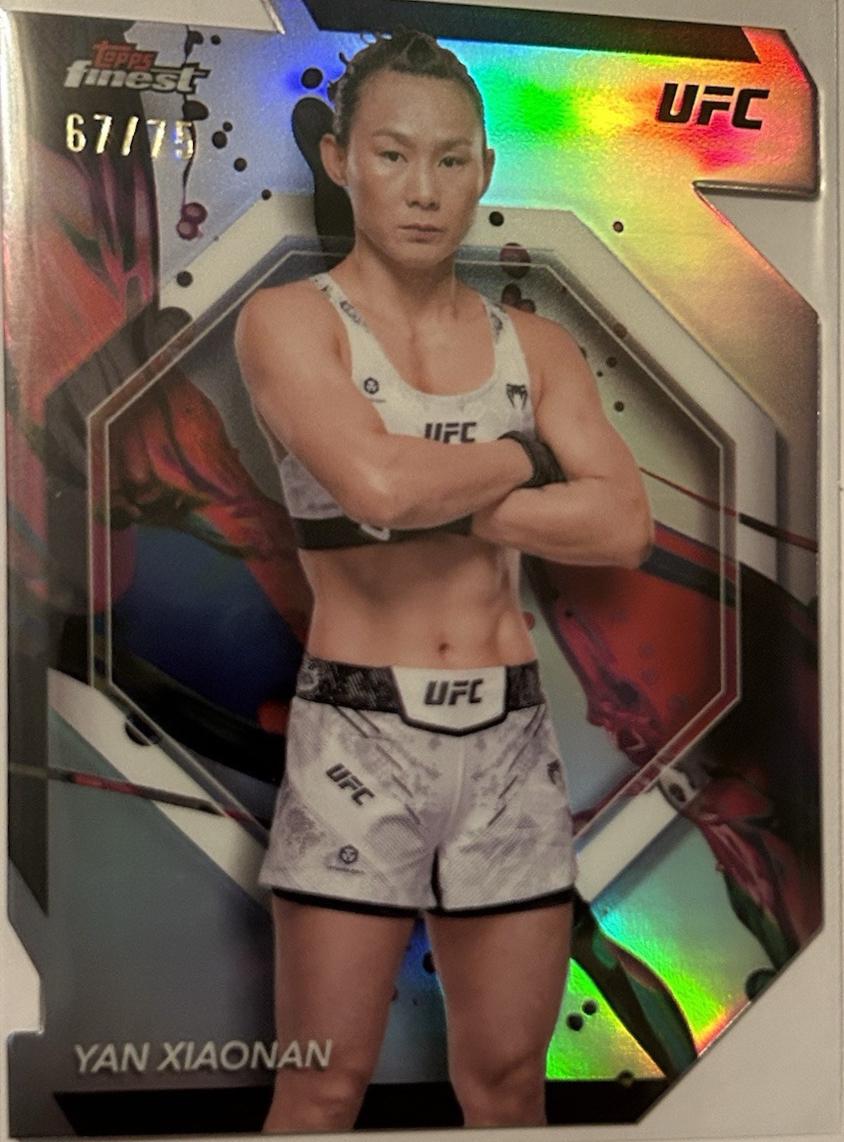 Yan Xiaonan 2024 Topps Finest UFC Base Common #9 Die-Cut Refractor