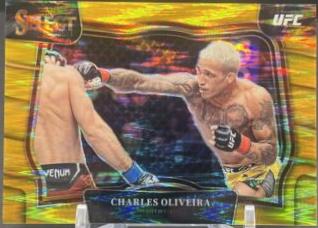 Charles Oliveira 2023 Panini Select UFC Octagonside #236 Gold Disco