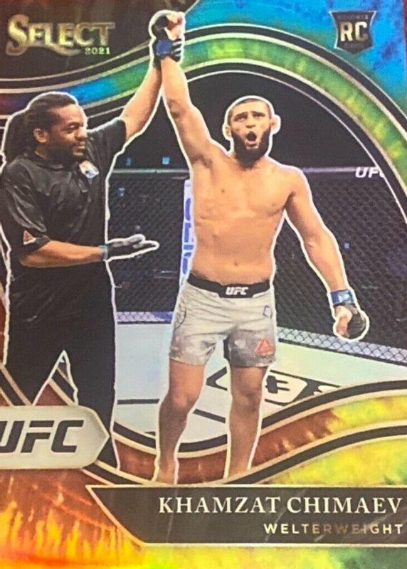 Khamzat Chimaev 2021 Panini Select UFC Octagonside #218 Tri Color
