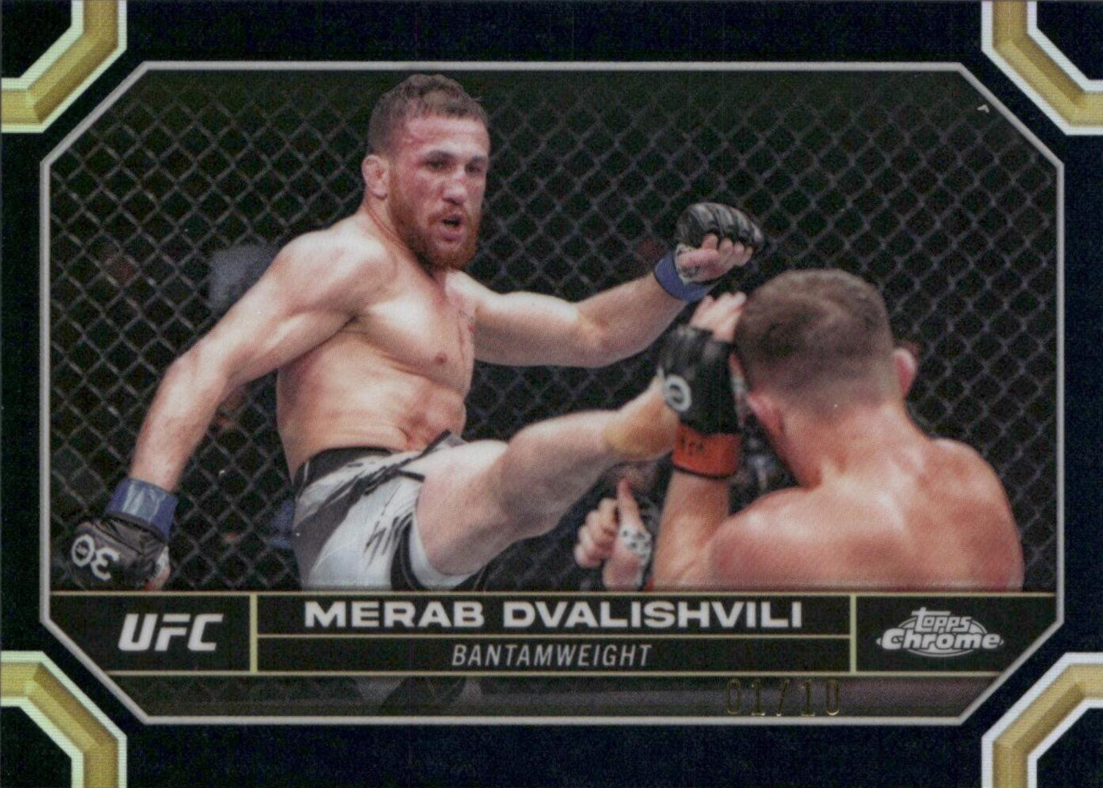 Merab Dvalishvili 2024 Topps Chrome UFC Base #135 Black Refractor