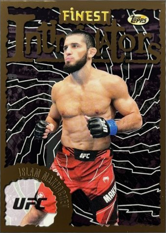 Islam Makhachev 2024 Topps Finest UFC Intimidators #INT-23 Yellow Glitter Refractor