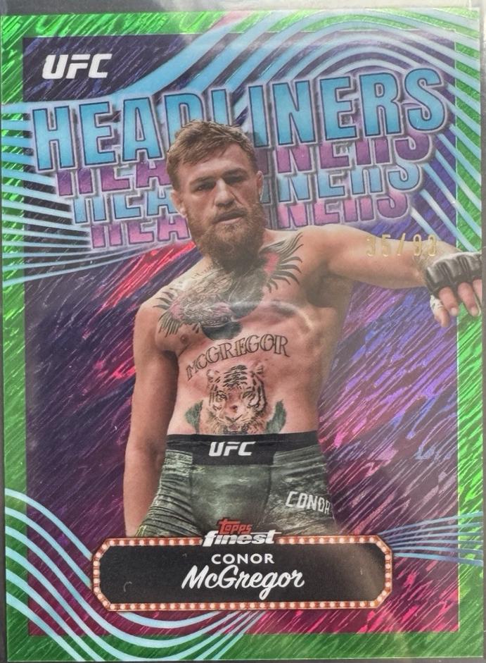 Conor McGregor 2024 Topps Finest UFC Headliners #HDL-5 Green Shimmer Refractor