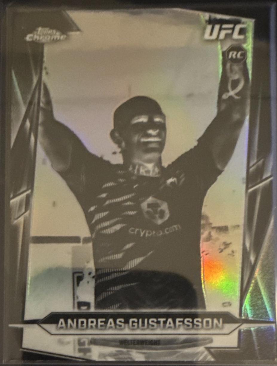Andreas Gustafsson 2026 Topps Chrome UFC Base #121 Negative Refractor