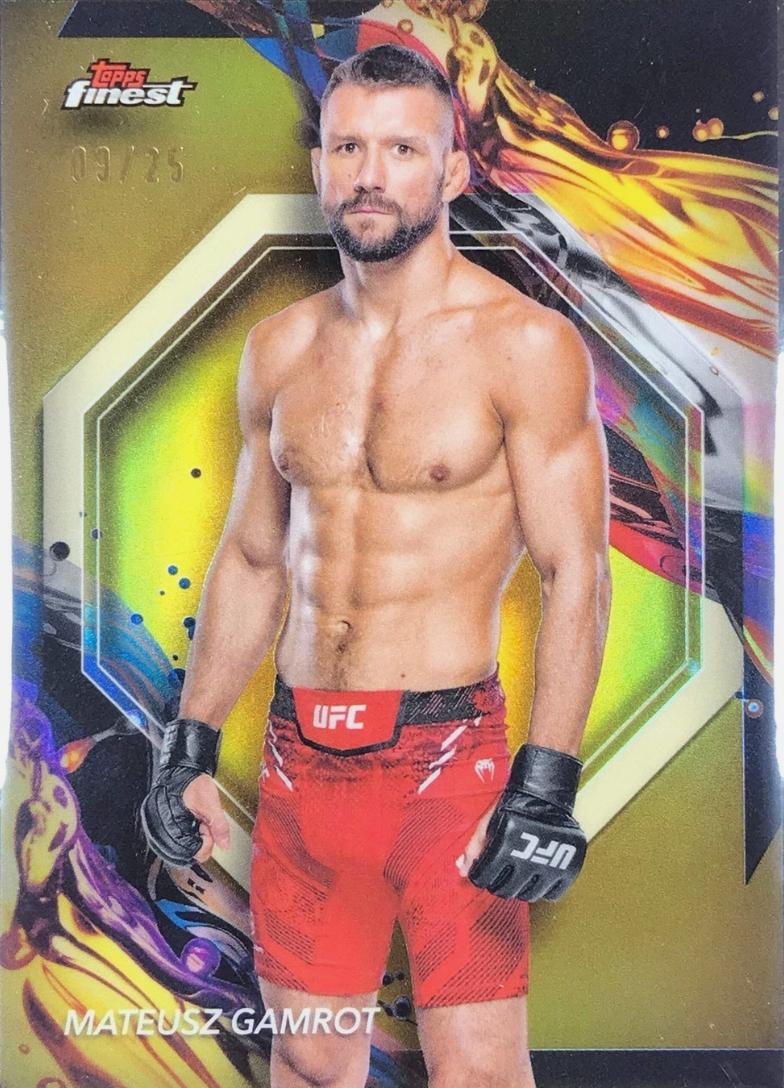 Mateusz Gamrot 2024 Topps Finest UFC Base Uncommon #106 Gold Refractor
