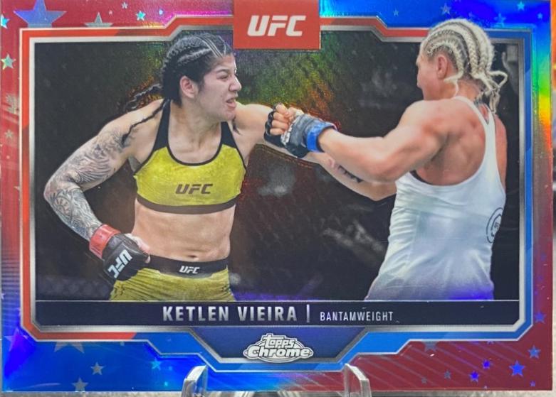Ketlen Vieira 2025 Topps Chrome UFC Base #149 Red & Blue Refractor