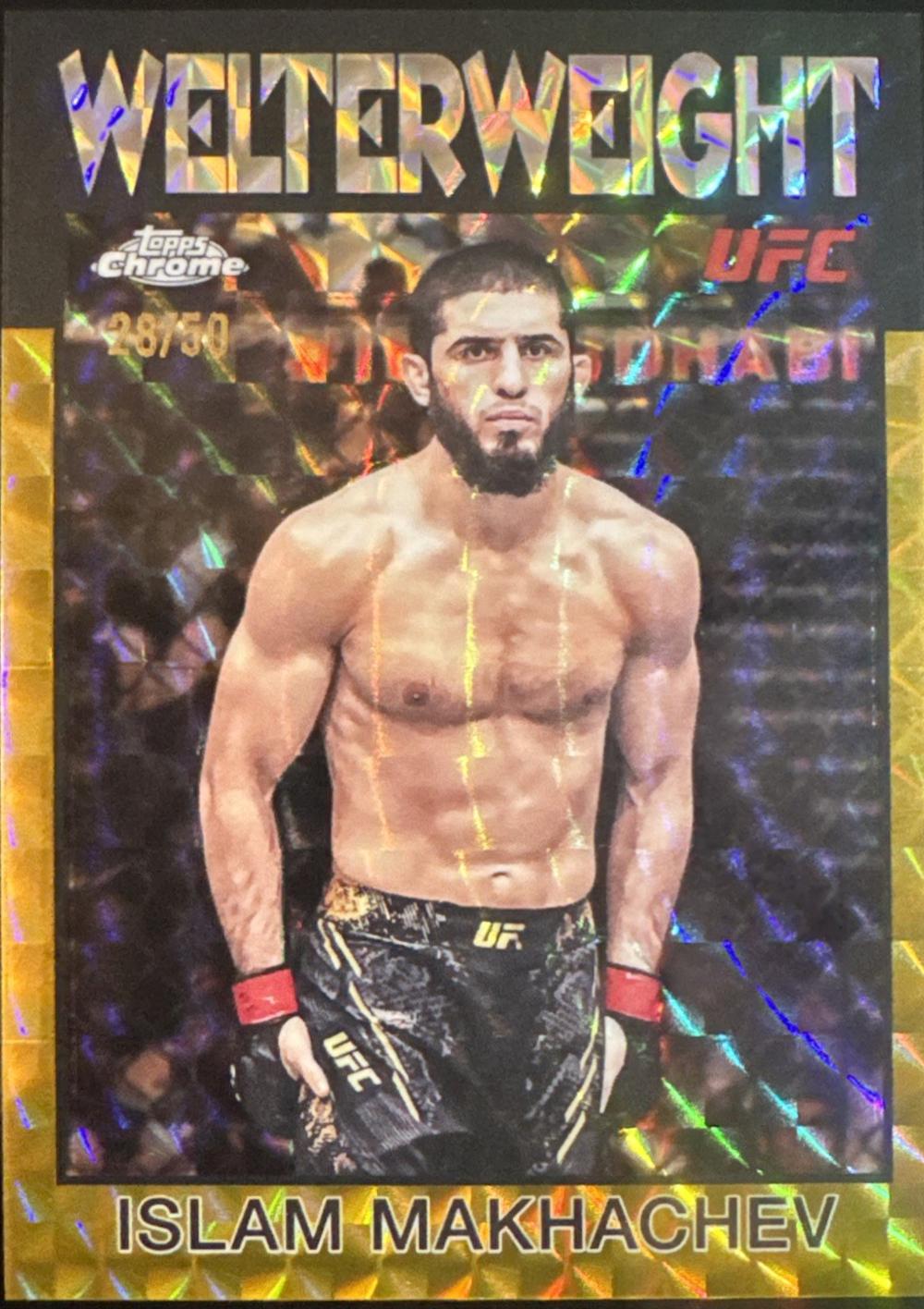 Islam Makhachev 2026 Topps Chrome UFC 1986 Topps #86-20 Gold Geometric Refractor