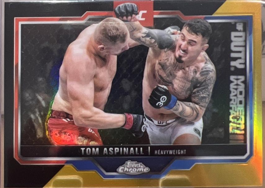 Tom Aspinall 2025 Topps Chrome UFC Base #146 Black & Gold Refractor