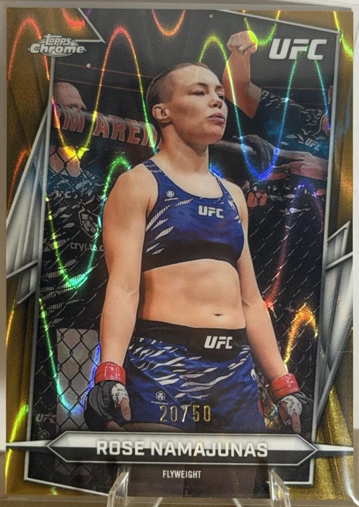 Rose Namajunas 2026 Topps Chrome UFC Base #87 Gold Refractor