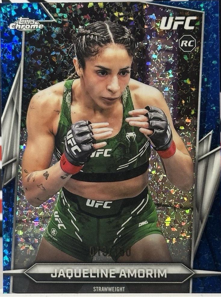 Jaqueline Amorim 2026 Topps Chrome UFC Base #182 Blue Mini Diamonds Refractor