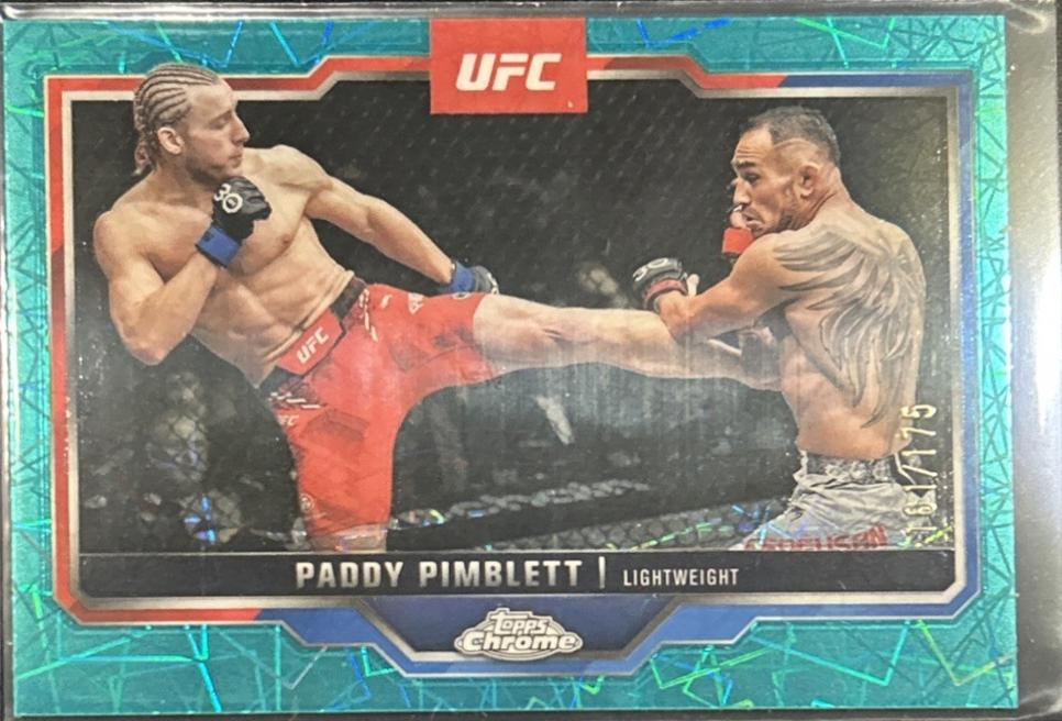 Paddy Pimblett 2025 Topps Chrome UFC Base #177 Teal Lazer Refractor