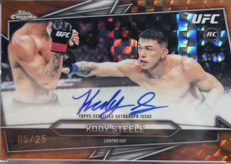Kody Steele 2026 Topps Chrome UFC Base Autographs #BAV-KS Orange Geometric Refractor
